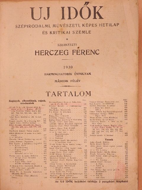 Adorján Andor - Uj Idők 1930. június-december (fél évfolyam) [antikvár]