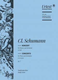 SCHUMANN CLARA - KONZERT FÜR KLAVIER UND ORCHESTER a-MOLL OP.7., STUDIENPARTITUR