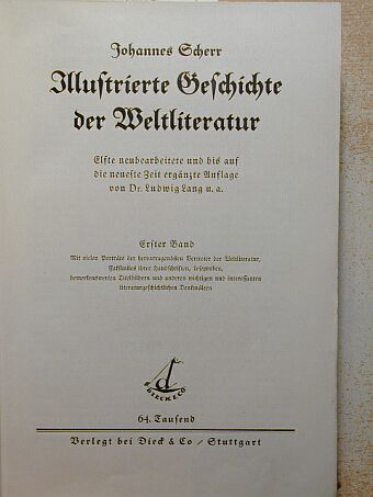 Johannes Scherr - Illustrierte Geschichte der Weltliteratur I. [antikvár]