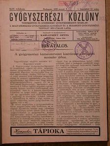 Gyógyszerészi Közlöny 1928. (nem teljes évfolyam) [antikvár]