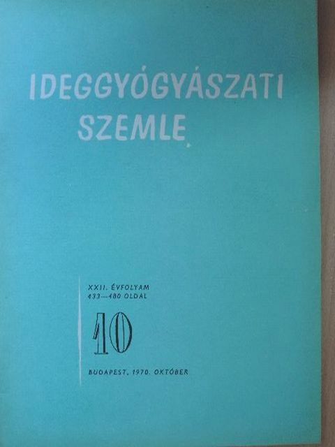 Claes C. - Ideggyógyászati Szemle 1970. október [antikvár]