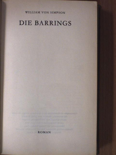 William von Simpson - Die Barrings [antikvár]
