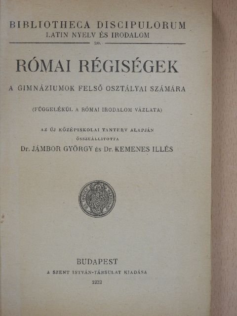 Dr. Jámbor György - Római régiségek [antikvár]