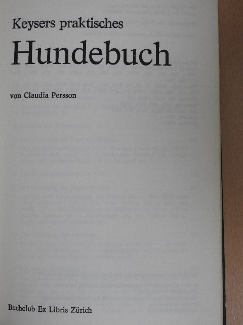 Claudia Persson - Keysers praktisches Hundebuch [antikvár]