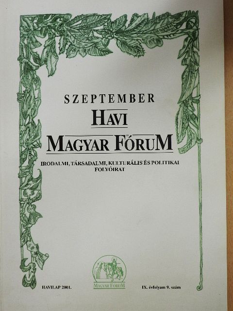 Csath Magdolna - Havi Magyar Fórum 2001. szeptember [antikvár]