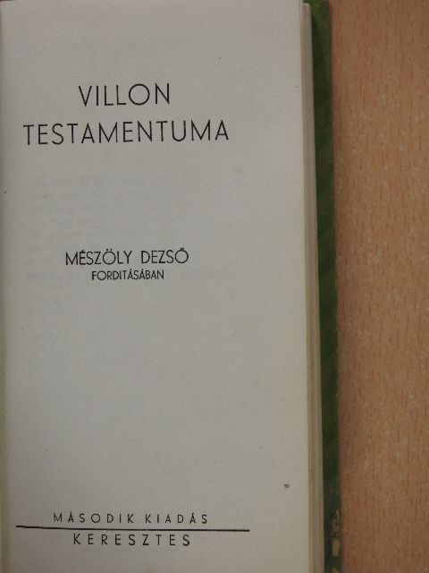 Francois Villon - Villon testamentuma [antikvár]