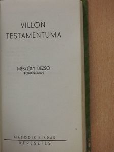 Francois Villon - Villon testamentuma [antikvár]