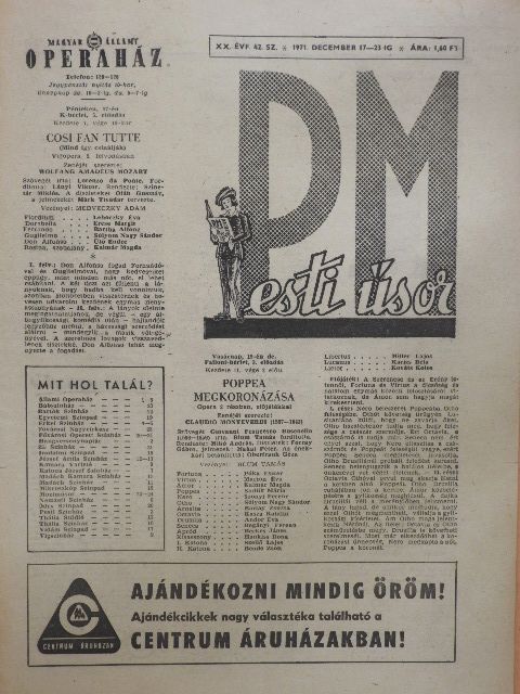 Márton Vera - Pesti Műsor 1971. december 17-23-ig [antikvár]