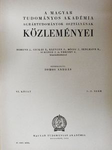 Gyurkó Pál - A Magyar Tudományos Akadémia Agrártudományok Osztályának Közleményei 1955/1-2. [antikvár]