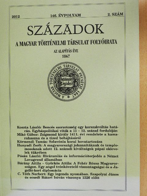 B. Szabó János - Századok 2012/2. [antikvár]