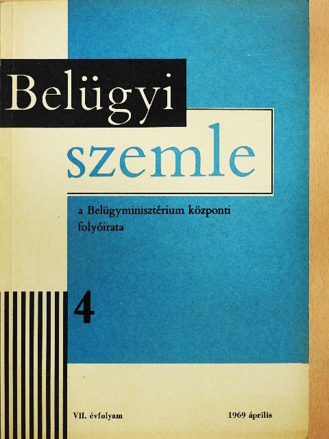 Czövek Imre - Belügyi szemle 1969. április [antikvár]