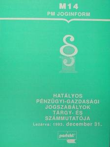 Dr. Vörös József - Hatályos pénzügyi-gazdasági jogszabályok tárgy- és számmutatója [antikvár]