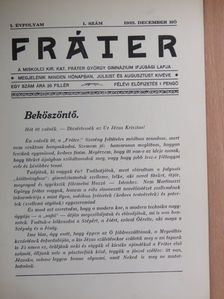 Horváth József - Fráter 1933. december [antikvár]