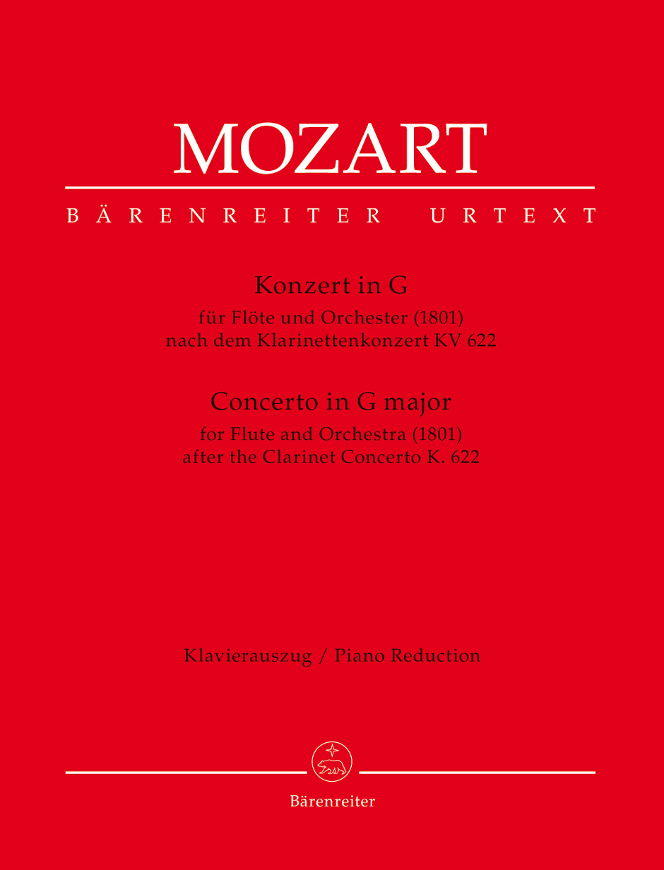 MOZART, W,A, - KONZERT G-DUR FÜR FLÖTE UND ORCH.NACH DEM KLARINETTENKONZER KV 622 KLAVIERAUSZUG