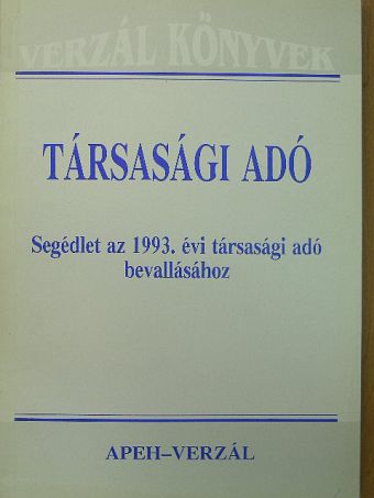 Dr. Kis Pálné - Társasági adó [antikvár]