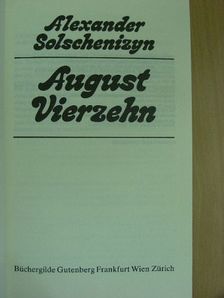 Alexander Solschenizyn - August Vierzehn [antikvár]