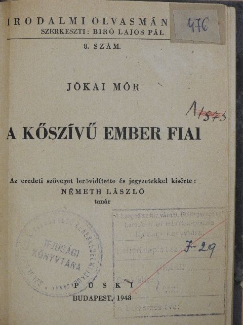Jókai Mór - A kőszívű ember fiai [antikvár]