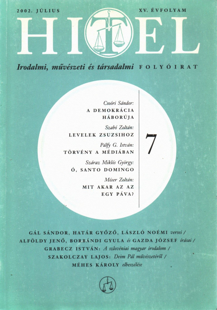 Csoóri Sándor - Hitel 2002. július [antikvár]
