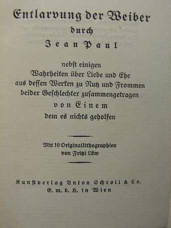 Jean Paul - Entlarvung der Weiber durch Jean Paul (gótbetűs) [antikvár]