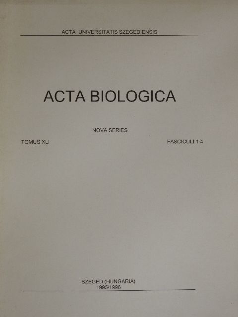 D. Gombin - Acta Biologica Tomus XLI. Fasciculi 1-4. [antikvár]