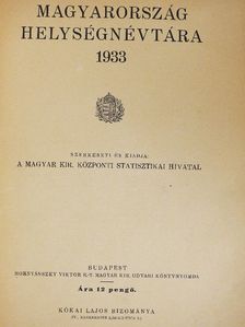 Magyarország helységnévtára 1933 [antikvár]