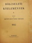 Ibrányi Ferenc - Bölcseleti Közlemények 1. [antikvár]