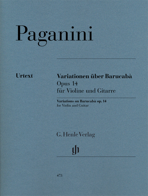 PAGANINI - VARIATIONEN ÜBER BARUCABA FÜR VIOLINE UND GITARRE URTEXT (BARBIERI-CANTU)