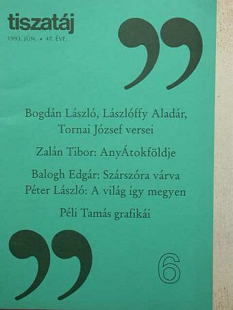 Balogh Edgár - Tiszatáj 1993. június [antikvár]