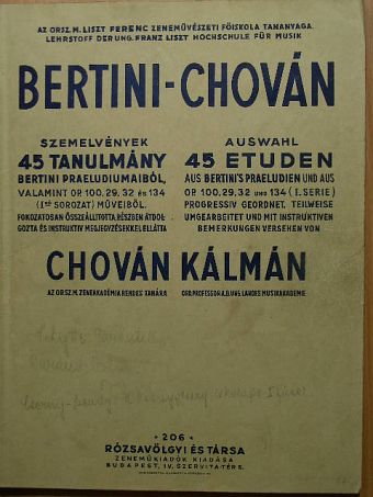 Bertini - Bertini-Chován szemelvények [antikvár]