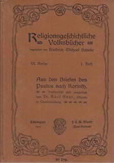 Aner, Karl, Paulus - Aus den Briefen des Paulus nach Korinth [antikvár]