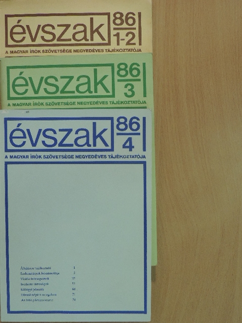Alföldy Jenő - Évszak 1986/1-4. [antikvár]