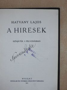 Hatvany Lajos - A hiresek/Szodoma és Gomorra [antikvár]