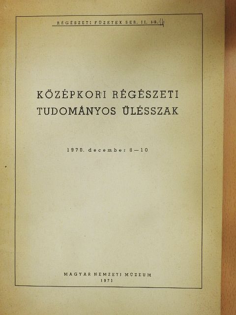 Dávid Ferenc - Középkori régészeti tudományos ülésszak [antikvár]