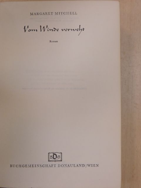 Margaret Mitchell - Vom Winde Verweht [antikvár]