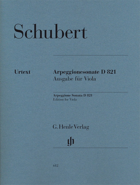 SCHUBERT - SONATE FÜR KLAVIER UND ARPEGGIONE a-MOLL D 821 AUSGABE FÜR VIOLA & KLAVIER URTEXT