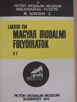 Lakatos Éva - Magyar Irodalmi Folyóiratok [antikvár]
