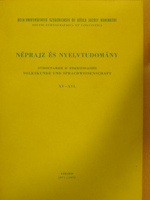 Domokos Péter - Néprajz és nyelvtudomány XV-XVI. [antikvár]