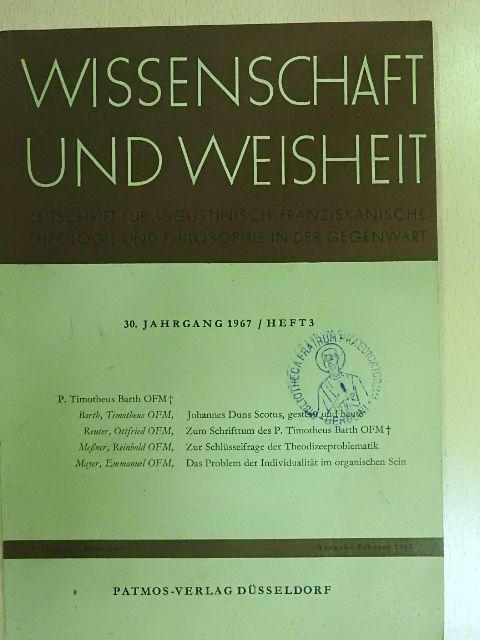 Dr. Sophronius Clasen - Wissenschaft und Weisheit 1967/3 [antikvár]