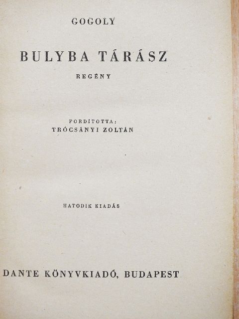 Nikoláj Gogoly - Bulyba Tárász [antikvár]