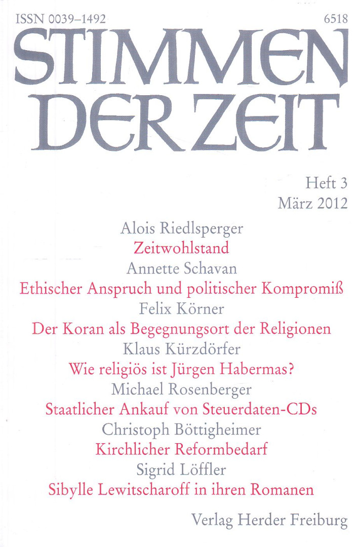 Andreas R. Batlogg - Stimmen der Zeit Heft 3 März 2012 [antikvár]