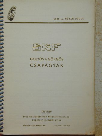 SKF Golyós és görgős csapágyak 6000 sz. főkatalógus [antikvár]