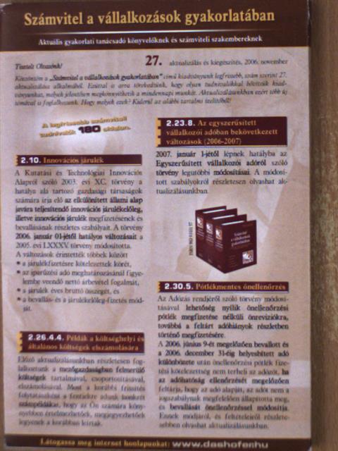 Bonácz Zsolt - Számvitel a vállalkozások gyakorlatában 27. aktualizálás és kiegészítés 2006. november [antikvár]