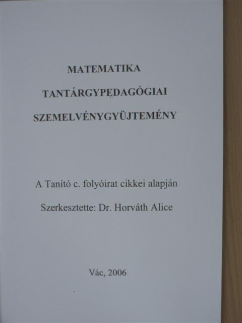 Matematika tantárgypedagógiai szemelvénygyűjtemény [antikvár]