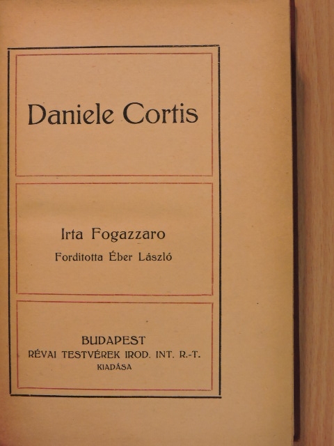 Antonio Fogazzaro - Daniele Cortis [antikvár]