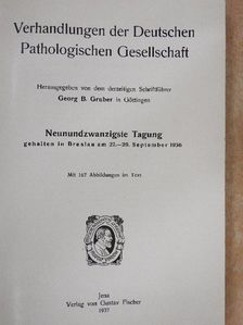Verhandlungen der Deutschen Pathologischen Gesellschaft 29. Tagung [antikvár]