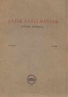 Moravcsik Gyula - Antik tanulmányok VI. kötet 1-3. szám [antikvár]