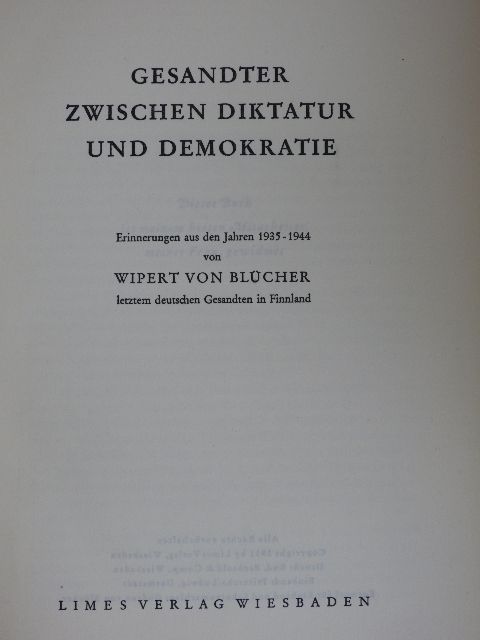 Wipert von Blücher - Gesandter zwischen Diktatur und Demokratie [antikvár]
