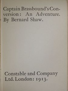 Bernard Shaw - Captain Brassbound's Conversion: An Adventure [antikvár]