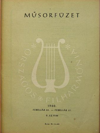 Országos Filharmónia Műsorfüzet 1960/9. [antikvár]