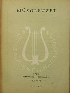 Országos Filharmónia Műsorfüzet 1960/9. [antikvár]